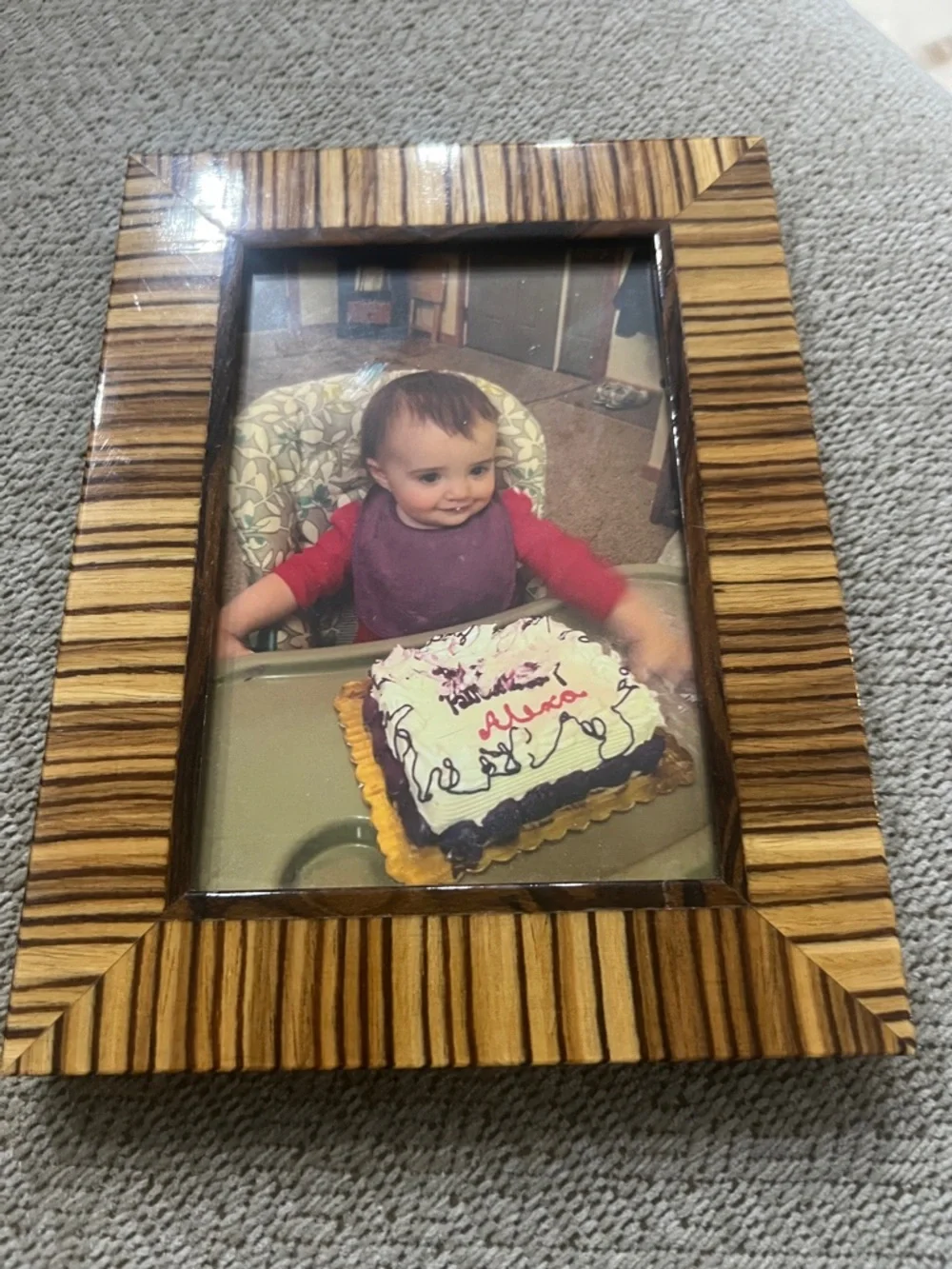 Wooden Picture Frame Furio Vintage Italian Zebra Wood Made in Italy Boho
